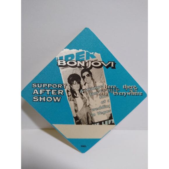 Bon Jovi Backstage Pass Original 1995 Original Here There and Everywhere Blue - Picture 2 of 2
